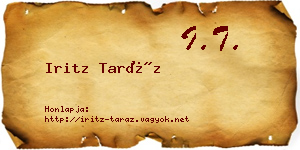 Iritz Taráz névjegykártya
